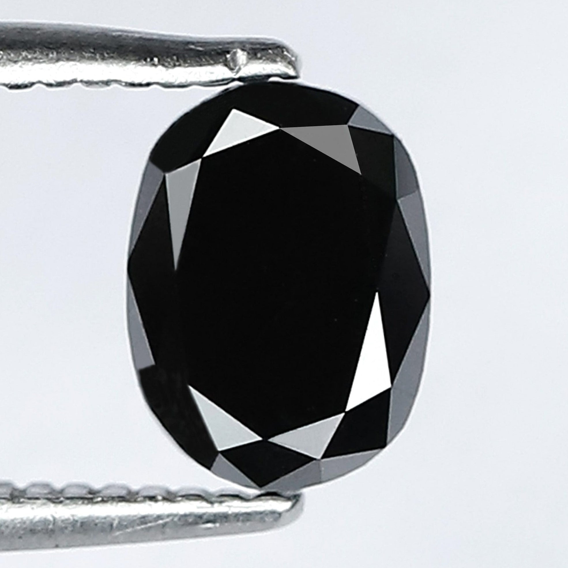 1.05 Carat 6 MM Oval Cut Black Color Diamond AAA Quality Loose Natural Diamond For Engagement Ring - Blackdiamond