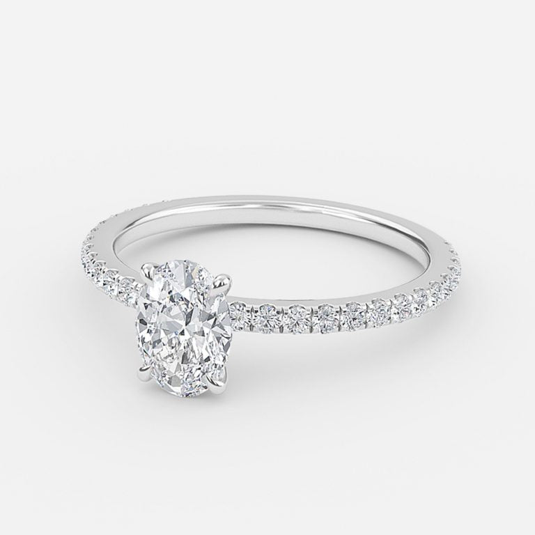 Vinston Oval Dainty Engagement Ring 14K / 18K Solid Gold
