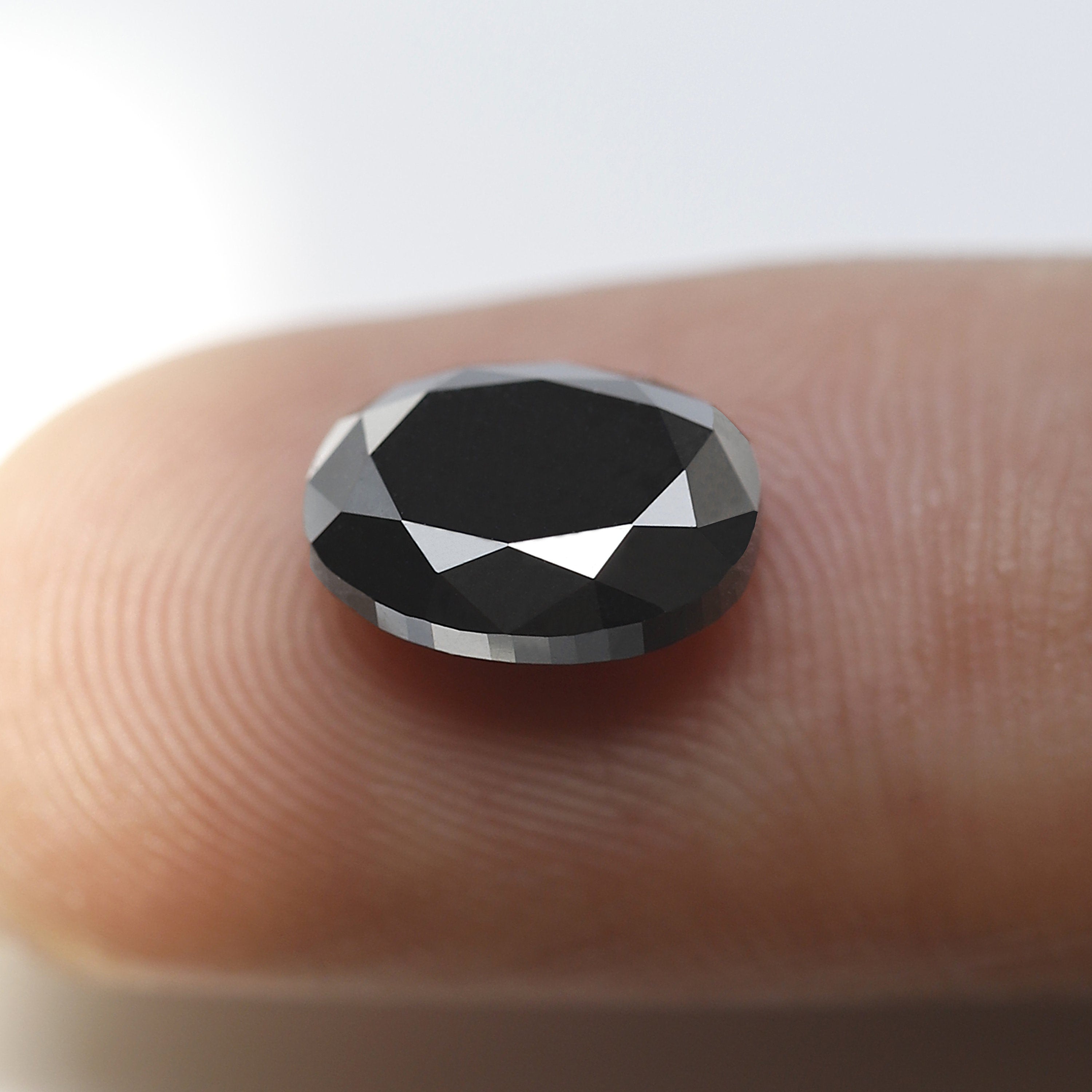 3 Carat Oval Cut Natural Loose Diamond 9 MM Black Diamond For Engagement Ring - Blackdiamond