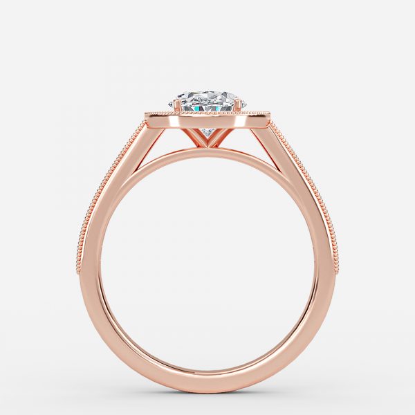 Flswin Oval Halo Engagement Ring 14K / 18K Solid Gold