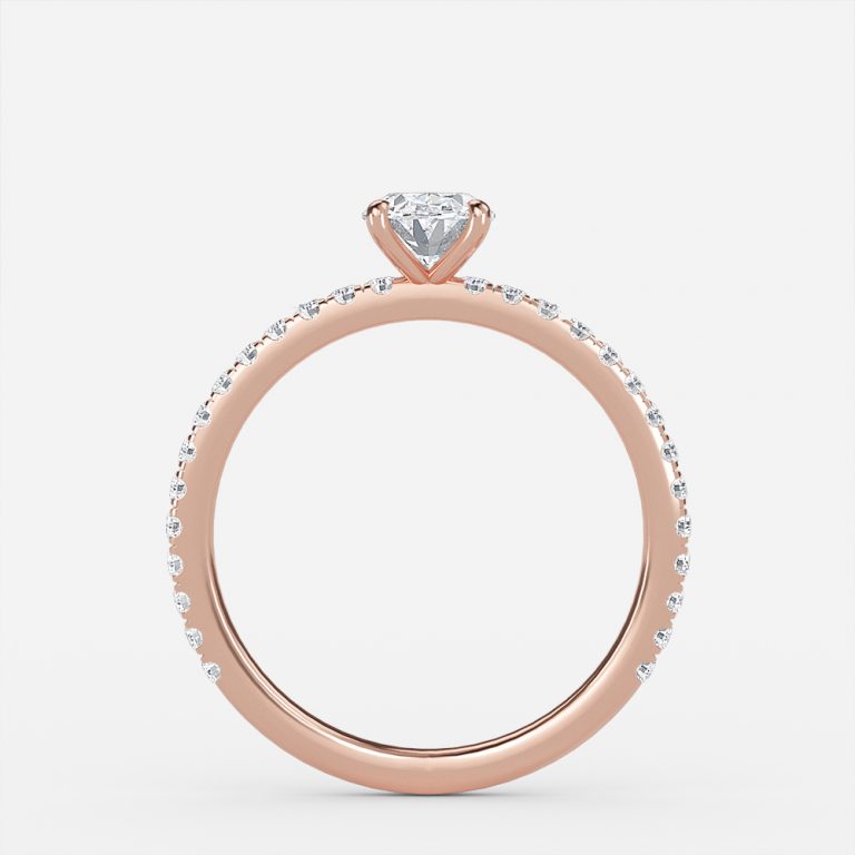 Vinston Oval Dainty Engagement Ring 14K / 18K Solid Gold