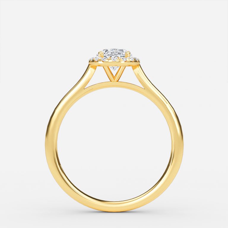 Kevi Oval Halo Engagement Ring 14K / 18K Solid Gold