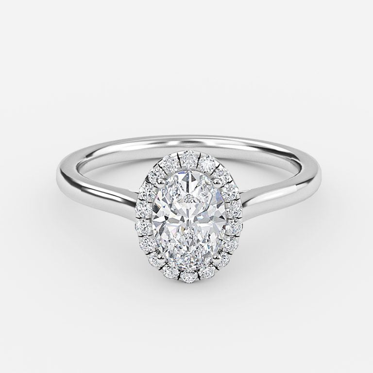 Kevi Oval Halo Engagement Ring 14K / 18K Solid Gold