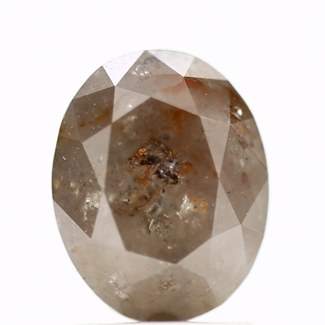 Natural Peach Red 2 ct Oval Diamond Ring 8.41 MM