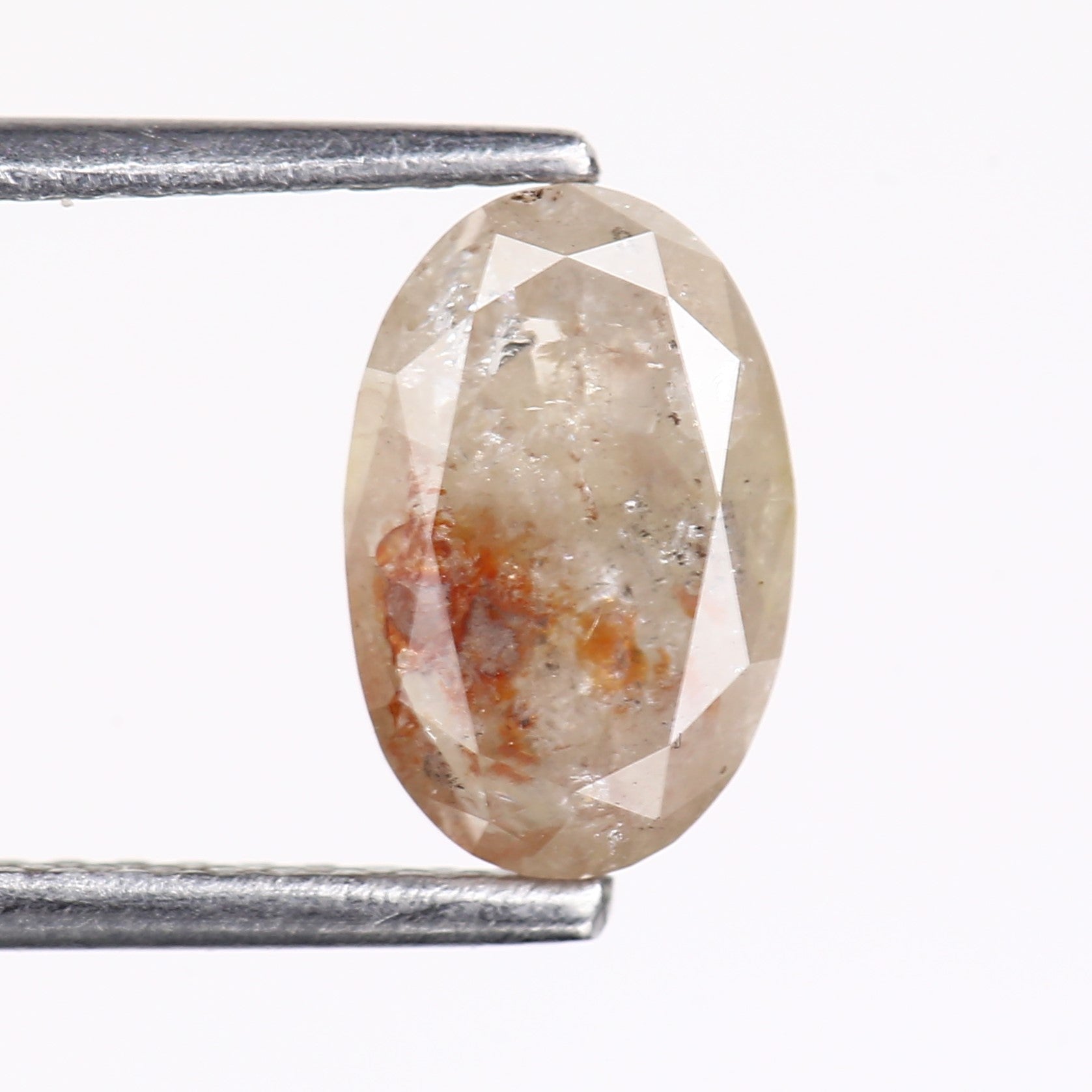 1.70 Carat Natural Oval Cut Orange Salt And Pepper Diamond 8.91 MM