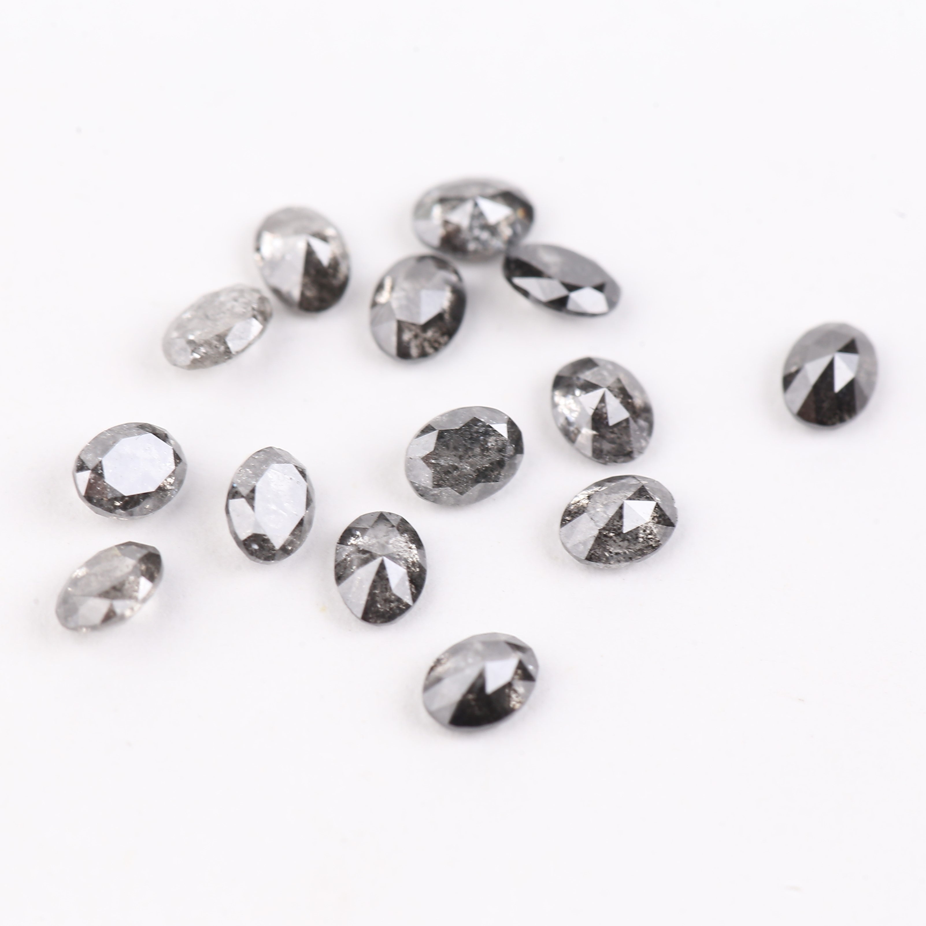 Buy 4ct salt and pepper gray oval diamond lot for engagement rings