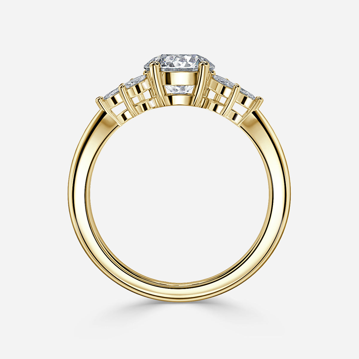 18k Yellow Gold 1ct D VVS1 Round Engagement Ring Gabriella