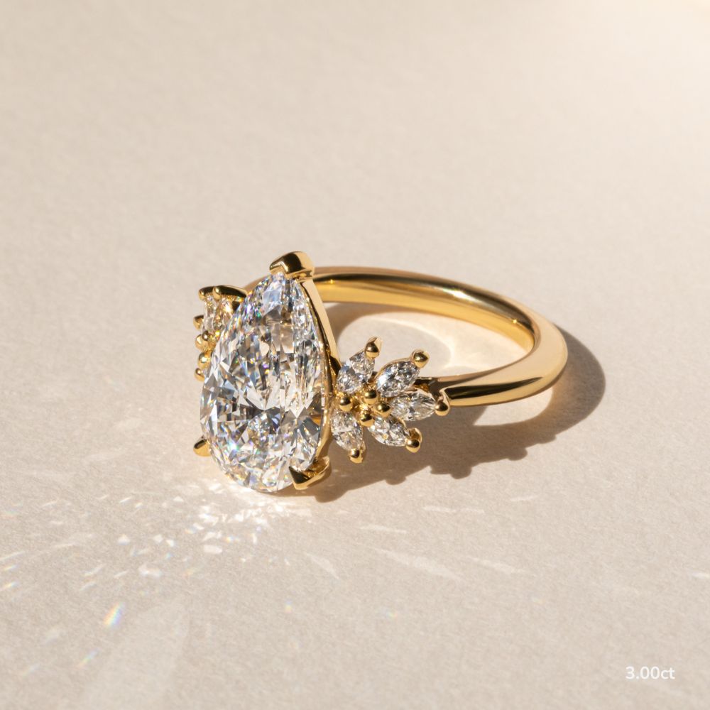 Pear 1 Carat Lab Grown Diamond Ring IGI Certified Isabella