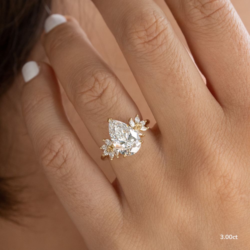 Pear 1 Carat Lab Grown Diamond Ring IGI Certified Isabella