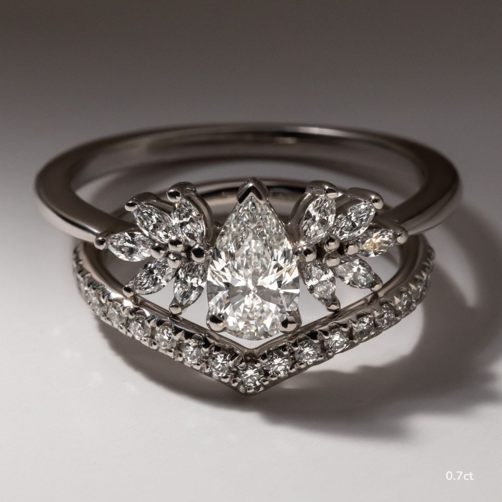 Pear 1 Carat Lab Grown Diamond Ring IGI Certified Isabella