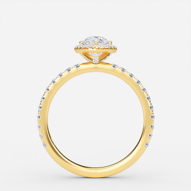 Killian Pear Halo Engagement Ring 14K / 18K Solid Gold