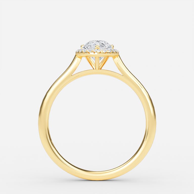 Kevi Pear Halo Engagement Ring 14K / 18K Solid Gold