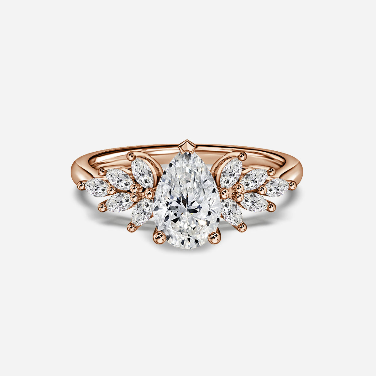 Pear 1 Carat Lab Grown Diamond Ring IGI Certified Isabella