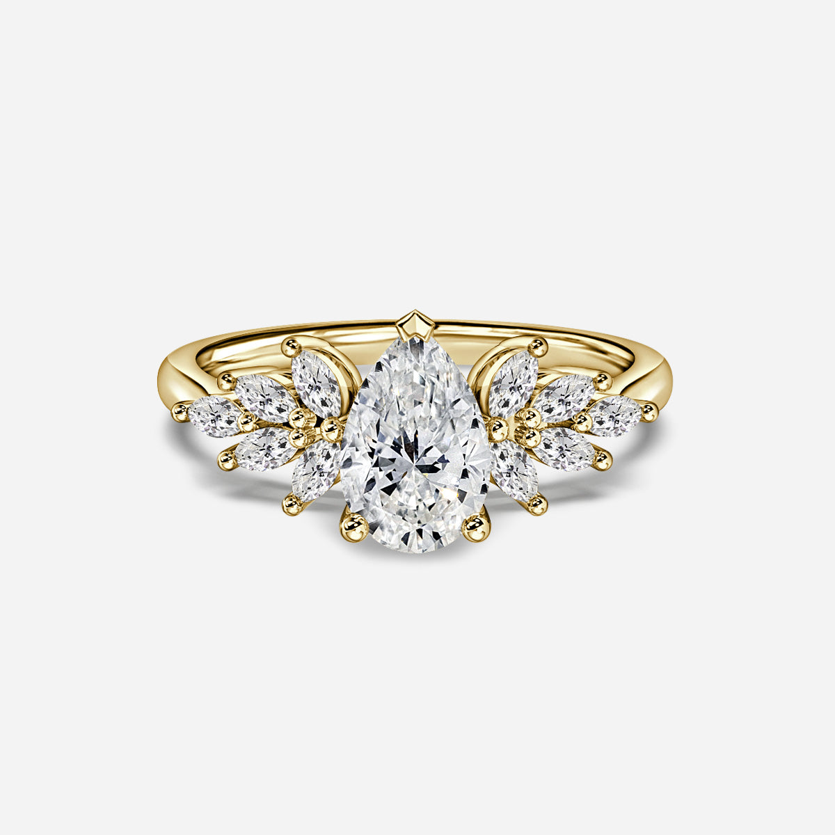 Pear 1 Carat Lab Grown Diamond Ring IGI Certified Isabella
