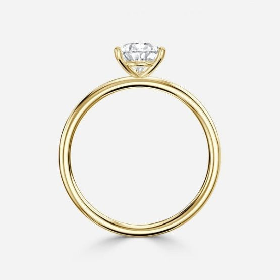 Bdaya Pear Solitaire Engagement Ring 14K / 18K Solid Gold