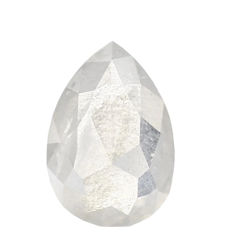 0.95 Carat Natural Icy Diamond Salt and Pepper Pear Diamond 7.49 MM