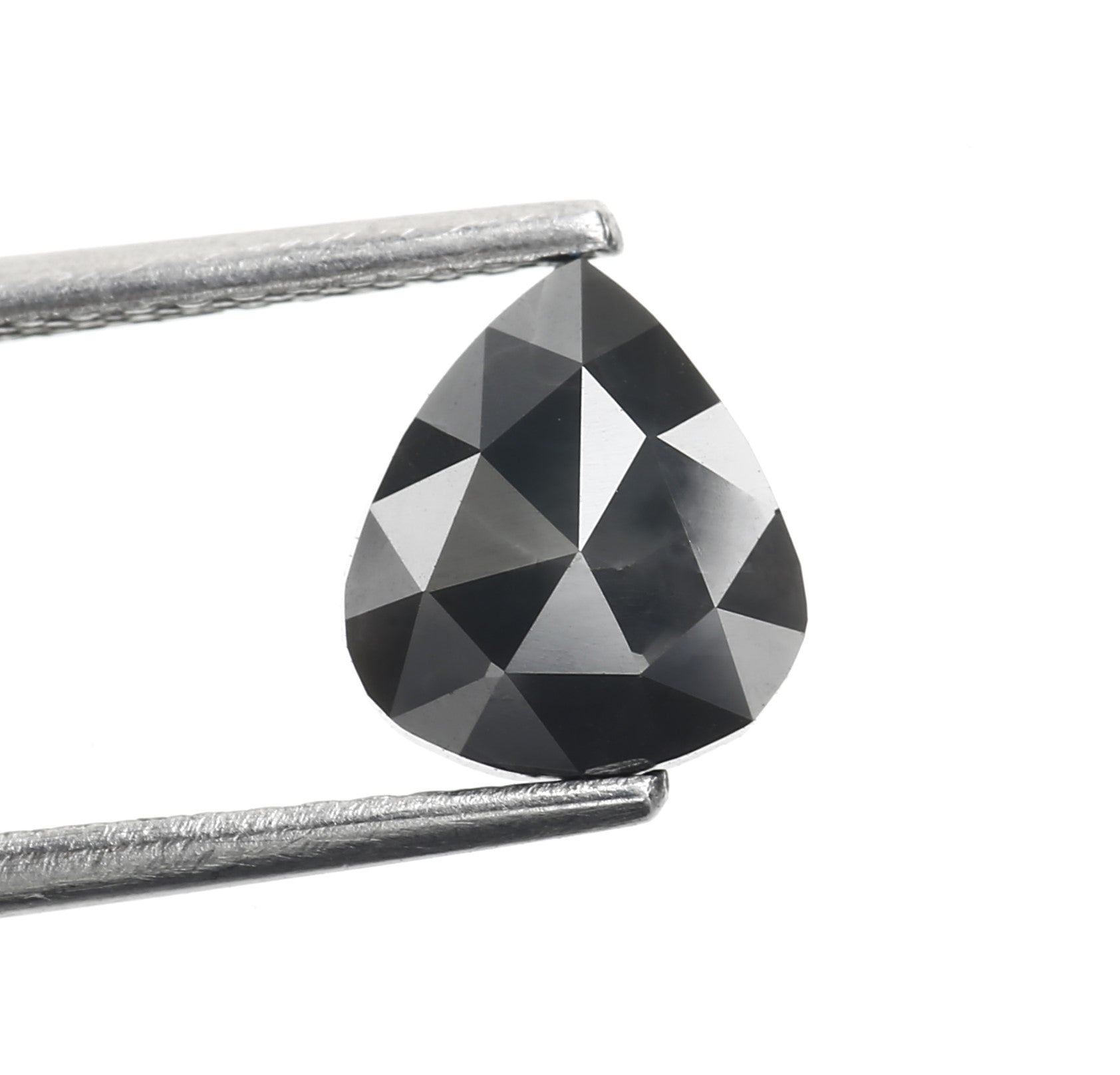 1.17 Carat Fancy Dark Gray Pear Salt and Pepper Diamond 7.53 MM