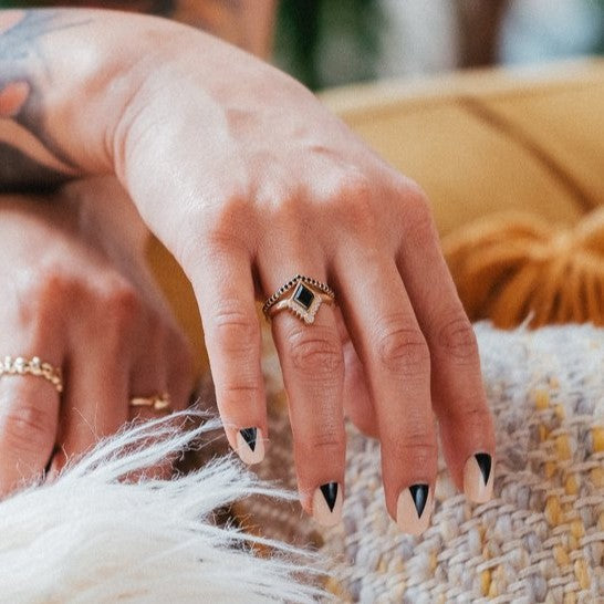 The Poder Black and White Diamond Ring - Blackdiamond