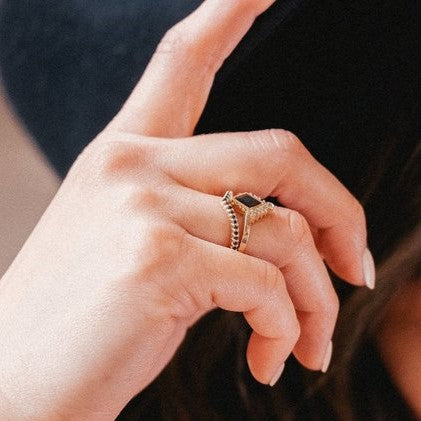 The Poder Black and White Diamond Ring - Blackdiamond