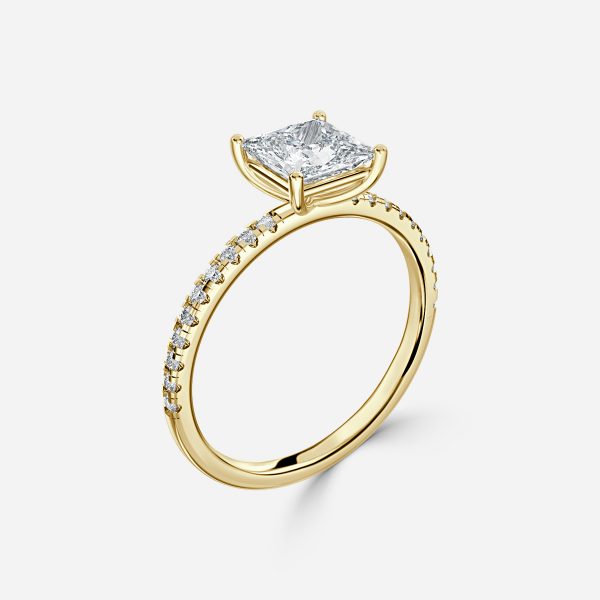 Ulip Princess Diamond Band Engagement Ring 14K / 18K Solid Gold