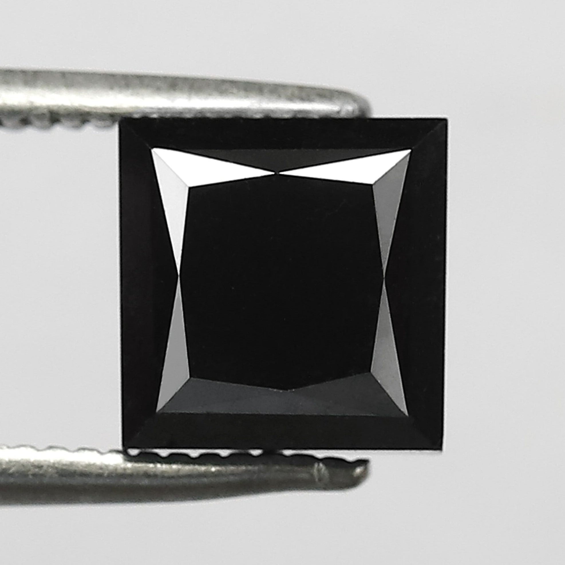 3 Carat 7 MM Natural Loose Princess Cut Diamond Princess Cut Heated Black Color Diamond For Engagement Ring - Blackdiamond