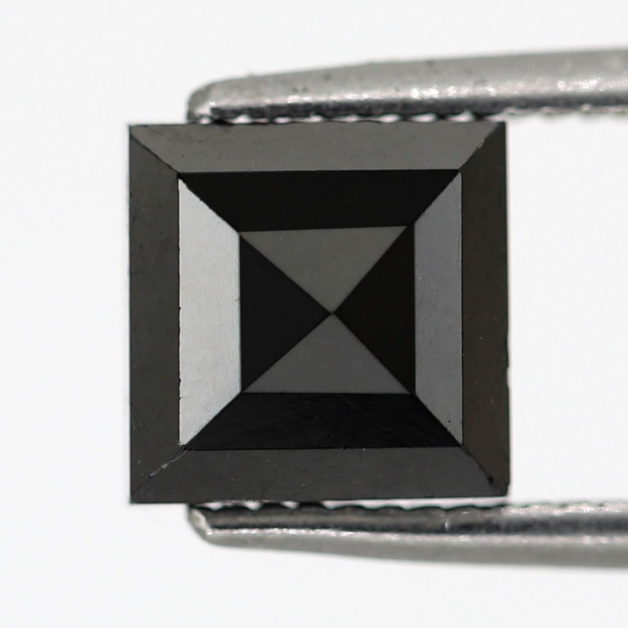 2.25 Carat Princess Cut Ethically Sourced Loose Black Diamond For Making Modern Design Custom Gold Ring - Blackdiamond