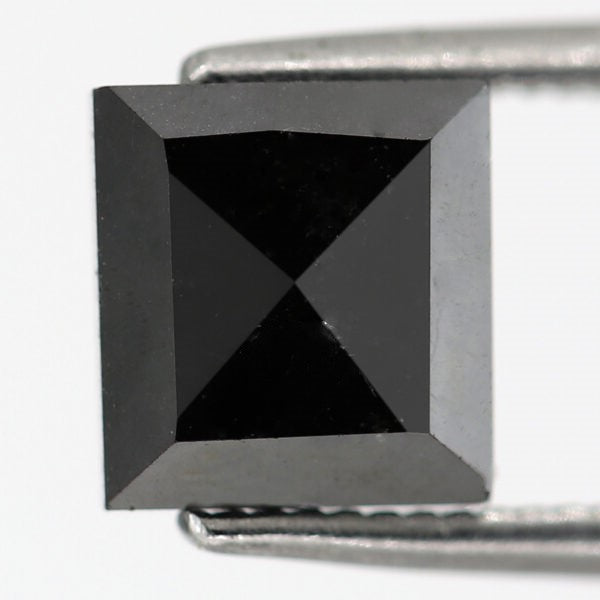 2 Carat Square Shape Rose Cut Black Diamond For Engagement Ring At Wholesale Price - Blackdiamond