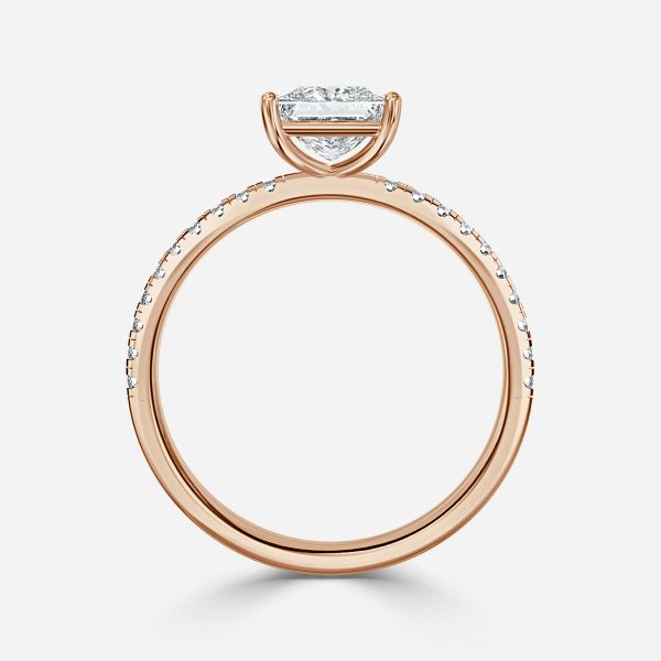 Ulip Princess Diamond Band Engagement Ring 14K / 18K Solid Gold