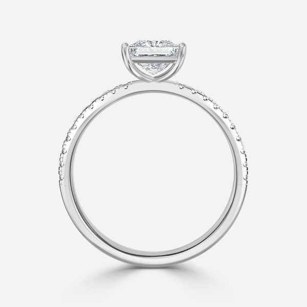 Ulip Princess Diamond Band Engagement Ring 14K / 18K Solid Gold