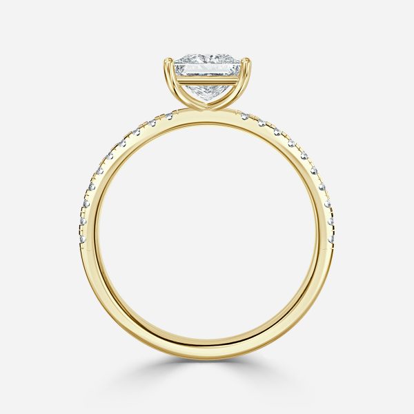 Ulip Princess Diamond Band Engagement Ring 14K / 18K Solid Gold