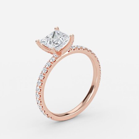 Jose Princess Unique Diamond Engagement Ring 14K / 18K Solid Gold