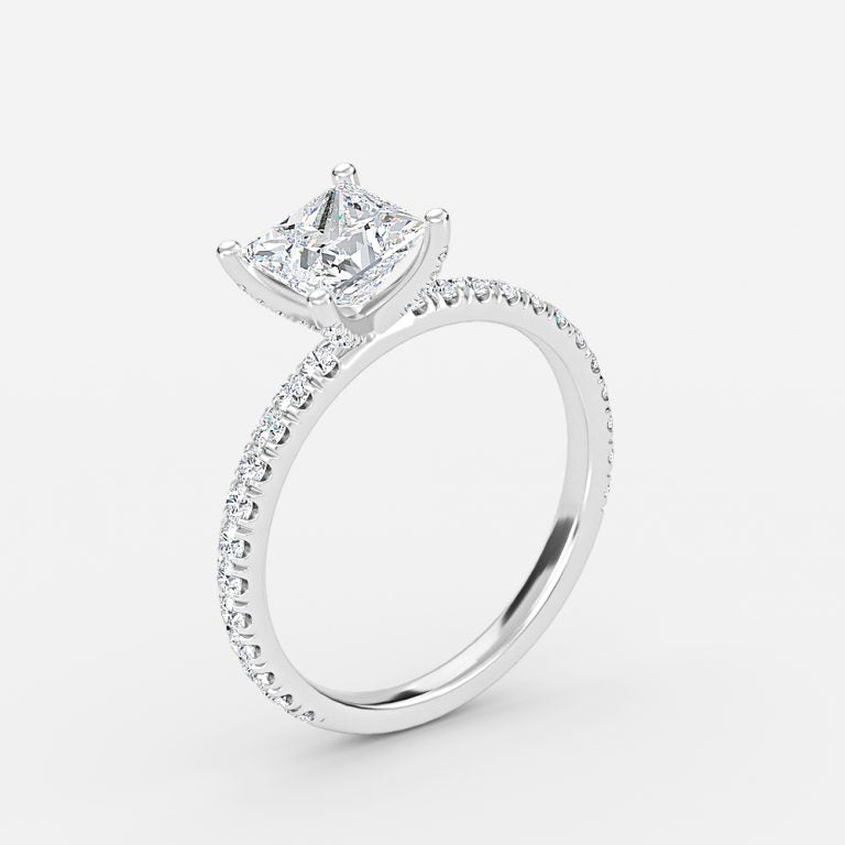 Jose Princess Unique Diamond Engagement Ring 14K / 18K Solid Gold