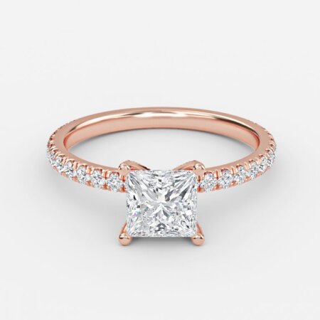 Jose Princess Unique Diamond Engagement Ring 14K / 18K Solid Gold