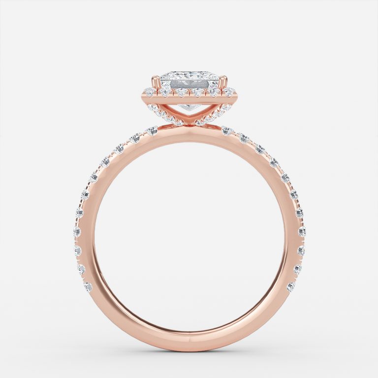 Killian Princess Halo Engagement Ring 14K / 18K Solid Gold