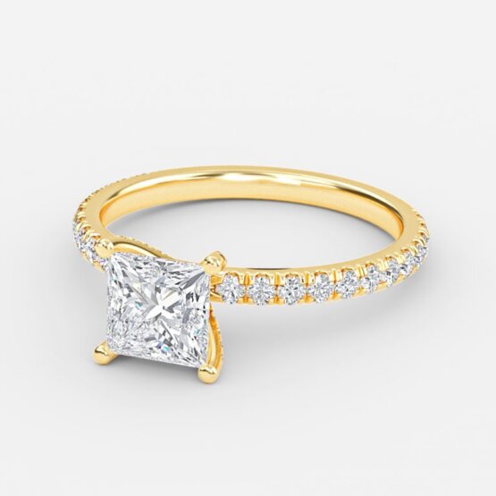 Jose Princess Unique Diamond Engagement Ring 14K / 18K Solid Gold
