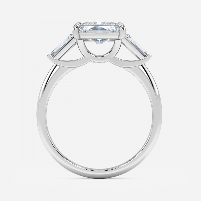 Jeraldine Princess Three Stone Engagement Ring 14K / 18K Solid Gold