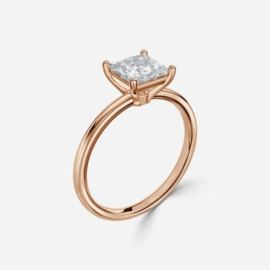 Deltic Princess Solitaire Engagement Ring 14K / 18K Solid Gold