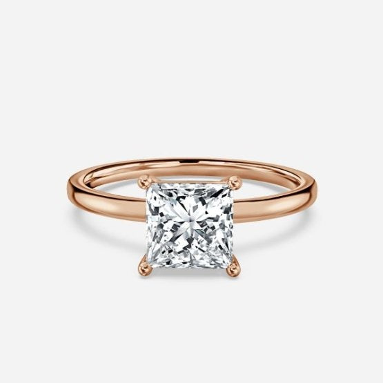 Deltic Princess Solitaire Engagement Ring 14K / 18K Solid Gold