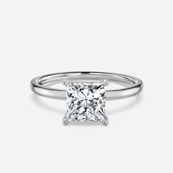 Deltic Princess Solitaire Engagement Ring 14K / 18K Solid Gold