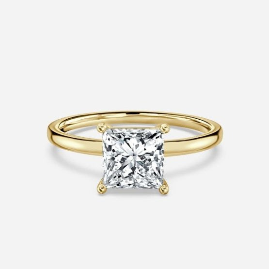 Deltic Princess Solitaire Engagement Ring 14K / 18K Solid Gold