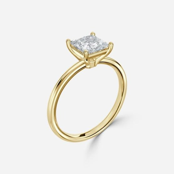 Deltic Princess Solitaire Engagement Ring 14K / 18K Solid Gold