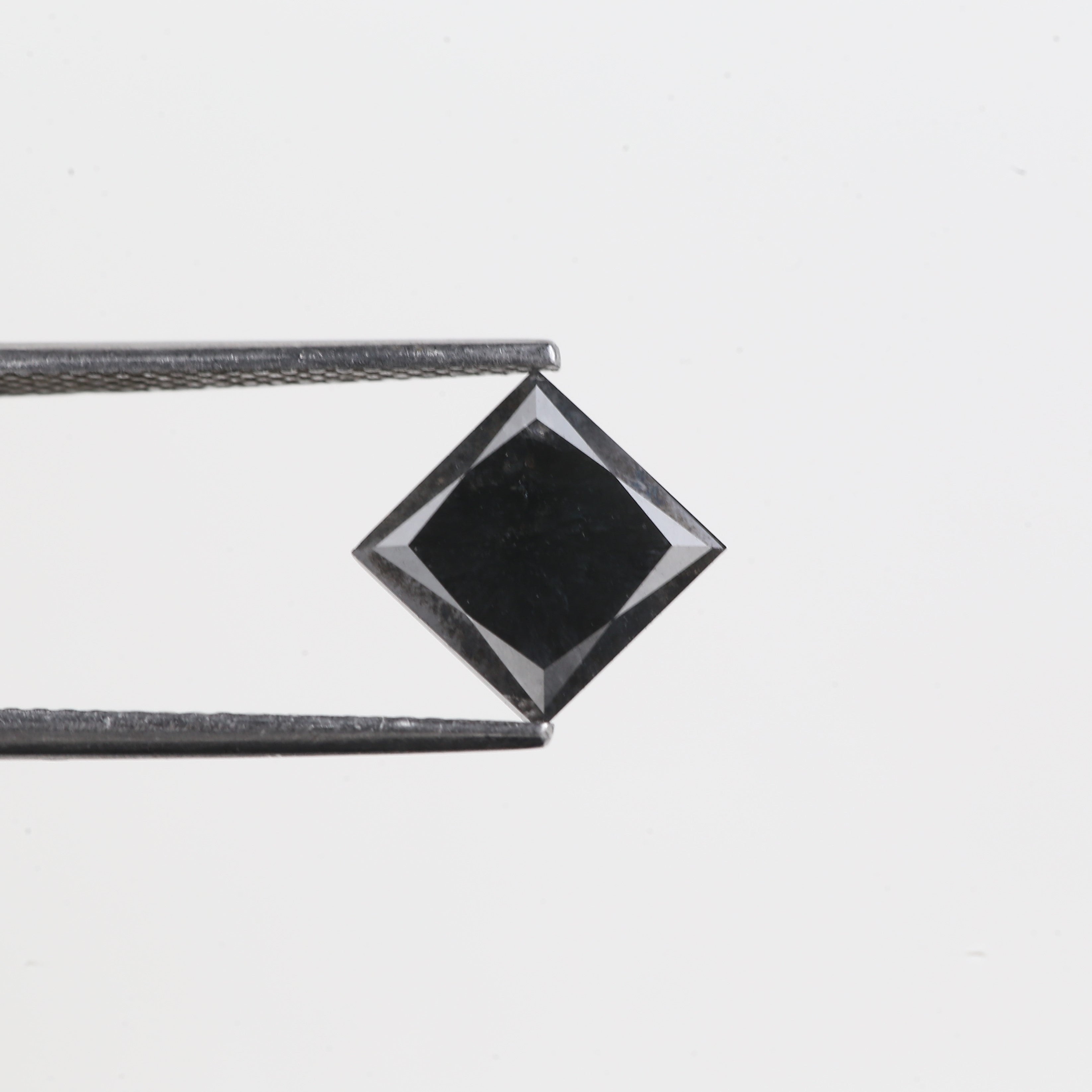 2.90 Carat Natural Black Princess Cut Diamond Black Loose Diamond 7.59 MM