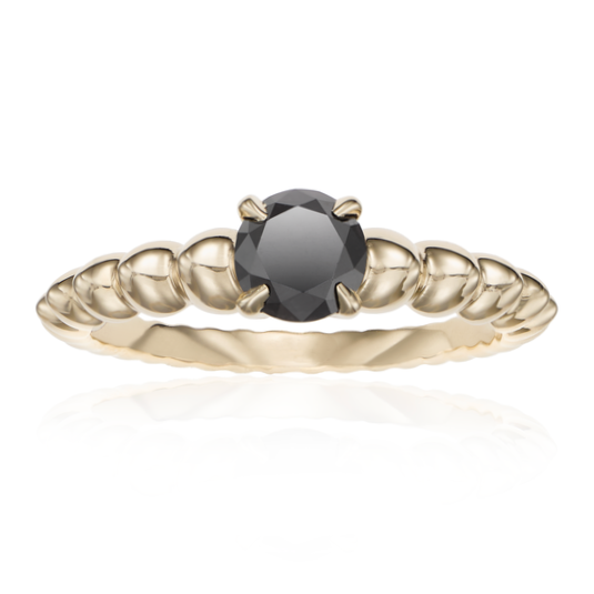 Rosario Black Diamond Ring 14k Rose Gold Gift For Her - Blackdiamond
