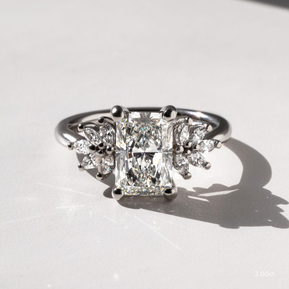 Radiant 1 Carat Lab Grown Diamond Ring IGI Certified Isabella