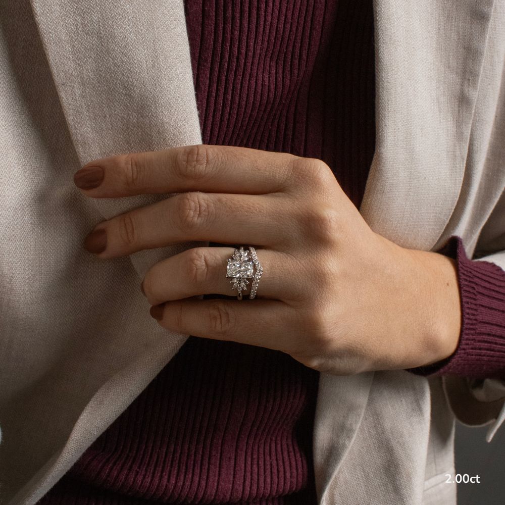 Radiant 1 Carat Lab Grown Diamond Ring IGI Certified Isabella