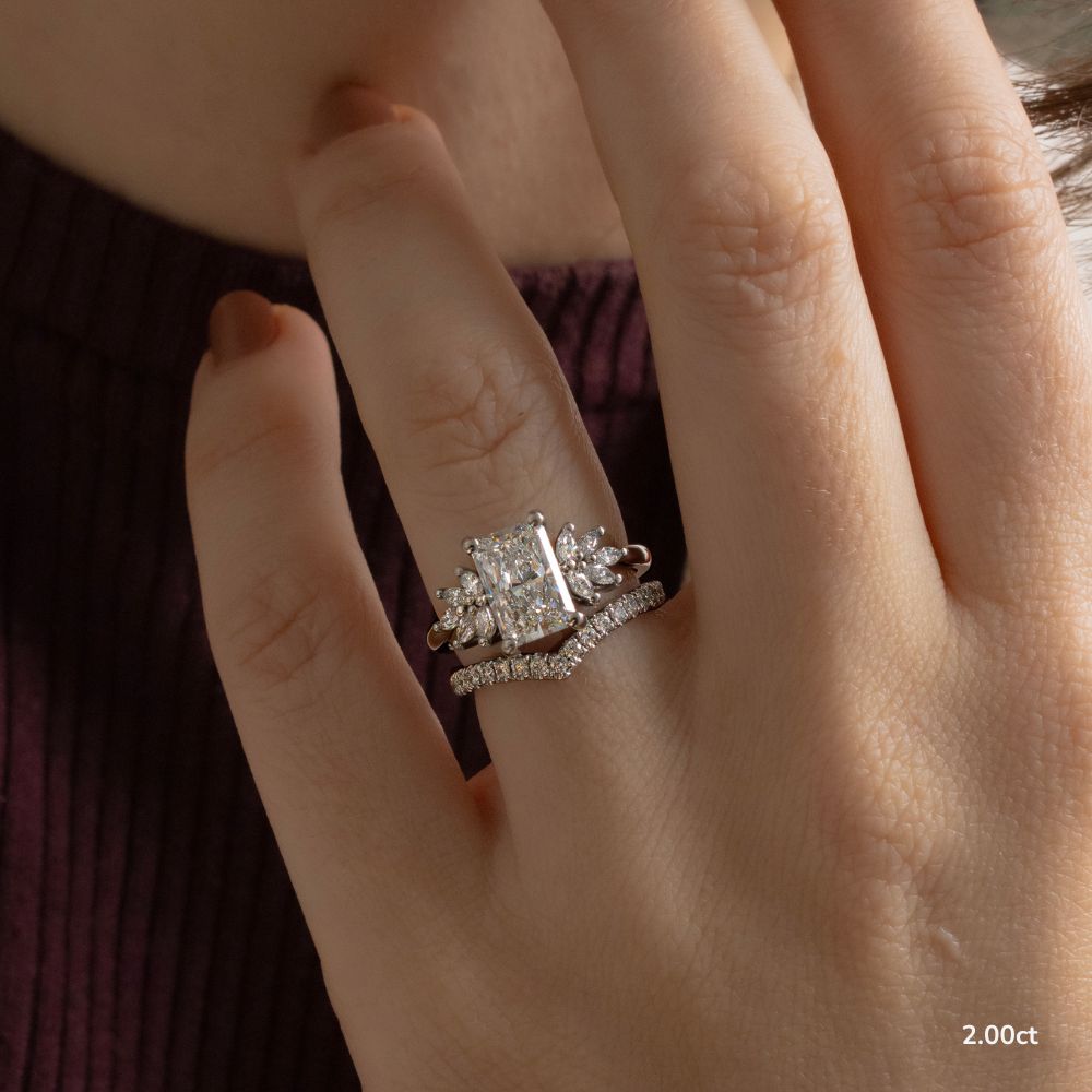 Radiant 1 Carat Lab Grown Diamond Ring IGI Certified Isabella