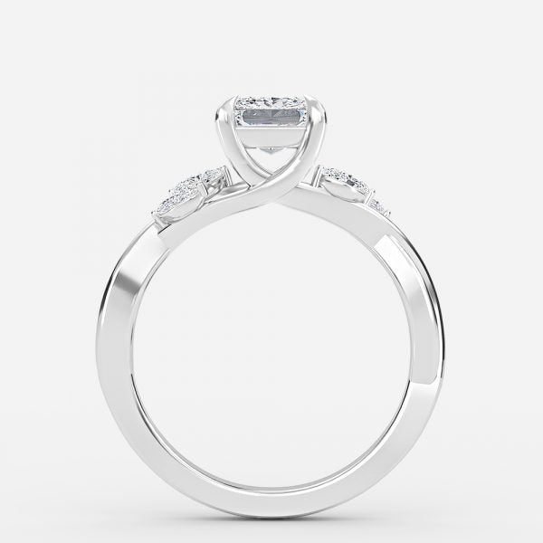 Aura Princess Unique Diamond Engagement Ring 14K / 18K Solid Gold