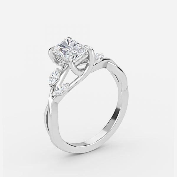 Aura Radiant Unique Diamond Engagement Ring 14K / 18K Solid Gold