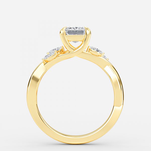Aura Princess Unique Diamond Engagement Ring 14K / 18K Solid Gold