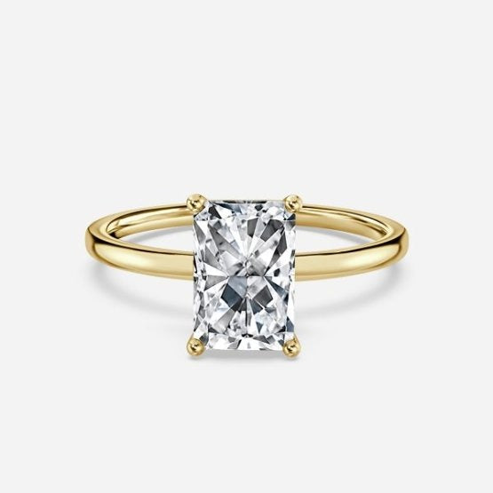 Deltic Radiant Solitaire Engagement Ring 14K / 18K Solid Gold